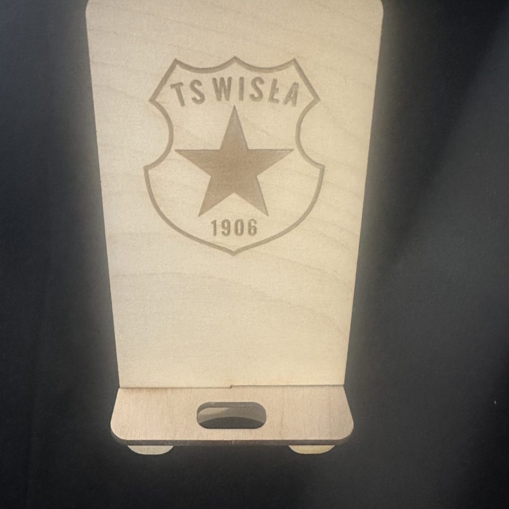 Drewniana podstawka pod telefon _Herb